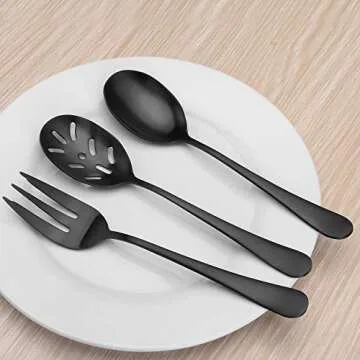 Matte Black Serving Set Elegant 5-Piece Hostess Set