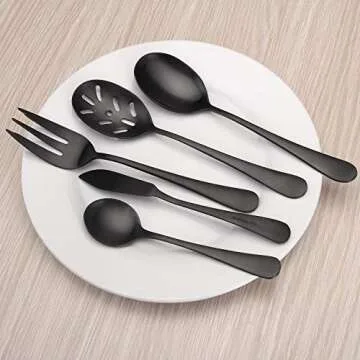 Matte Black Serving Set Elegant 5-Piece Hostess Set