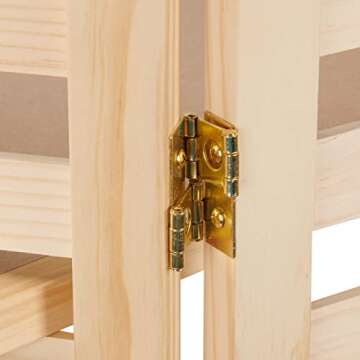 SSWBasics 3-Panel Wood Display With 3 Shelves - Unit Can Be Stained Or Painted - Great for a Wide Range of Merchandise from Housewares, Clothing and Beverages - Natural Pine