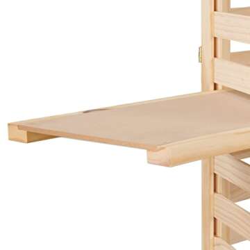 SSWBasics 3-Panel Wood Display With 3 Shelves - Unit Can Be Stained Or Painted - Great for a Wide Range of Merchandise from Housewares, Clothing and Beverages - Natural Pine