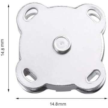 WAFJMAF 10 Sets Sew in Magnetic Plum Blossom Bag Button, Snaps, Clasps for Purses Bags Clothes (14.8mm, Silver)