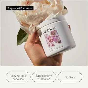 Needed. Prenatal Choline for Cognitive Development - Choline Supplement Aids Baby Brain Development - Supports Healthy Pregnancy & Metabolism - Third Party Tested - 60 Capsules