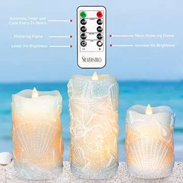 Silverstro Ocean Flameless Candles with Remote Control