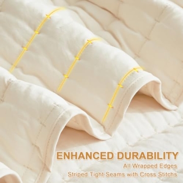 HiSnug Cream King Size Quilt Bedding Set for All Seasons