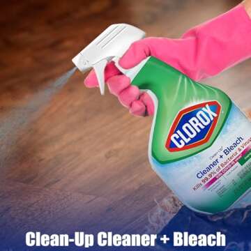 2 CleanUp Cleaner with Bleach | 32oz Spray Bottle, 64oz Refill Jug, & Daley Mint Towel | Multi Purpose Bleach Cleaners for Janitorial, Commercial, Industrial (96oz Total)