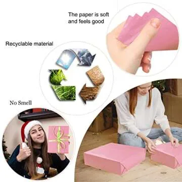 100 Sheets Pink Tissue Paper Artdly 14 x 20 Inches Recyclable Pink Wrapping Paper Bulk for Weddings Birthday DIY Project Festival Wrapping Crafts Decor
