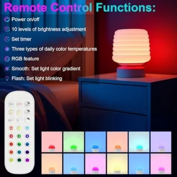 SCOPOW RGB Rechargeable Light Bulb with Remote Control