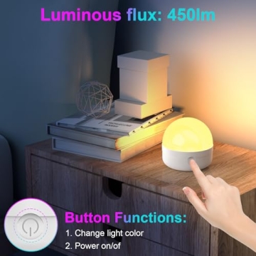 SCOPOW RGB Rechargeable Light Bulb with Remote Control