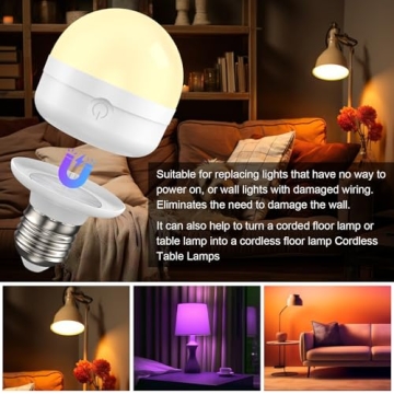 SCOPOW RGB Rechargeable Light Bulb with Remote Control