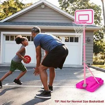 Pink Adjustable Basketball Hoop for Kids 2-6 Years Old