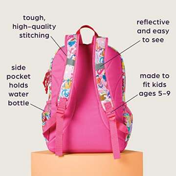 Highlights Rainbow Unicorn Backpack Set for Kids with Backpack, Lunch Box, Water Bottle and Pencil Case for Boys and Girls, Elementary School Kids, Ages 5-9