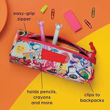 Highlights Rainbow Unicorn Backpack Set for Kids with Backpack, Lunch Box, Water Bottle and Pencil Case for Boys and Girls, Elementary School Kids, Ages 5-9