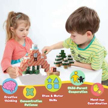 Uuoeebb 86Pcs Magnetic Blocks, Magnetic Blocks Building Toys Magnet Blocks Cubes STEM Construction Sensory Toddlers Toys Kids Toys Boys 3+ 5 6 7 8 Girls Gifts for Kids