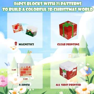 Uuoeebb 86Pcs Magnetic Blocks, Magnetic Blocks Building Toys Magnet Blocks Cubes STEM Construction Sensory Toddlers Toys Kids Toys Boys 3+ 5 6 7 8 Girls Gifts for Kids