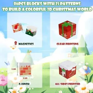 Uuoeebb 86Pcs Magnetic Blocks, Magnetic Blocks Building Toys Magnet Blocks Cubes STEM Construction Sensory Toddlers Toys Kids Toys Boys 3+ 5 6 7 8 Girls Gifts for Kids