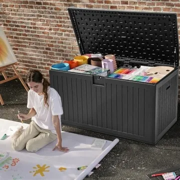 Sturdy DWVO 230 Gallon Outdoor Storage Box with Divider