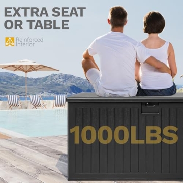 Sturdy DWVO 230 Gallon Outdoor Storage Box with Divider