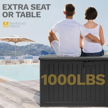 Sturdy DWVO 230 Gallon Outdoor Storage Box with Divider