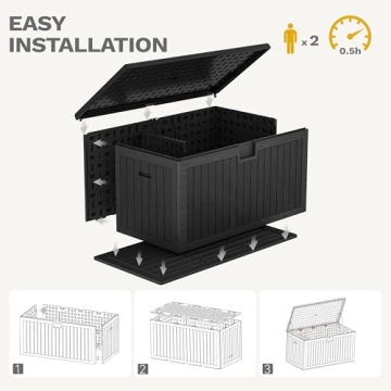 Sturdy DWVO 230 Gallon Outdoor Storage Box with Divider