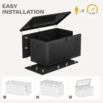 Sturdy DWVO 230 Gallon Outdoor Storage Box with Divider