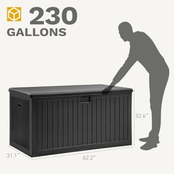 Sturdy DWVO 230 Gallon Outdoor Storage Box with Divider