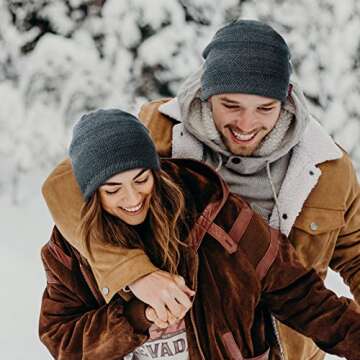 Lvaiz Warm Reversible Winter Beanie for Men & Women
