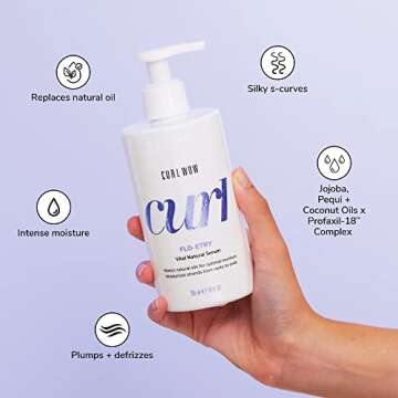 COLOR WOW Curl Wow Flo-etry Vital Natural Serum – Rich-oil blend moisturizes dry, dehydrated strands from root to tip for instantly plump, plush, juicy curls, No weight or greasy feel!