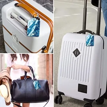 Stylish Luggage Tags with Privacy Cover and Steel Loop