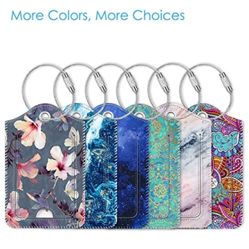 Stylish Luggage Tags with Privacy Cover and Steel Loop