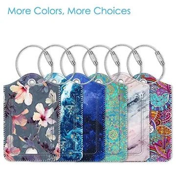 Stylish Luggage Tags with Privacy Cover and Steel Loop
