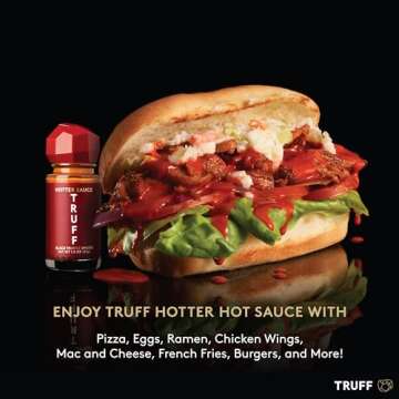 TRUFF Hotter Sauce 4-Pack Mini Set, Portable Travel Bottles of Gourmet Hot Sauce, Black Truffle and ...