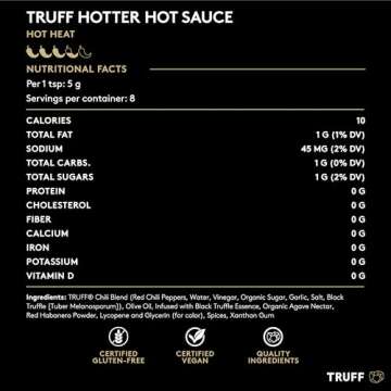 TRUFF Hotter Sauce 4-Pack Mini Set, Portable Travel Bottles of Gourmet Hot Sauce, Black Truffle and Chili Peppers, Gift Idea for the Hot Sauce Fans, An Ultra Unique Flavor Experience (1.5 oz, 4 count)