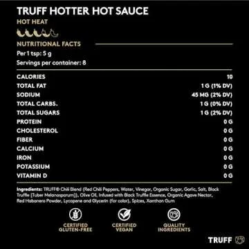 TRUFF Hotter Sauce 4-Pack Mini Set, Portable Travel Bottles of Gourmet Hot Sauce, Black Truffle and Chili Peppers, Gift Idea for the Hot Sauce Fans, An Ultra Unique Flavor Experience (1.5 oz, 4 count)