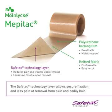 Mepitac 298300 Soft Silicone Tape for Pain-Free Removal