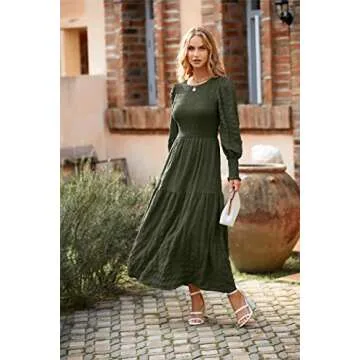 Elegant Puff Long Sleeve Maxi Dress for Women 2024