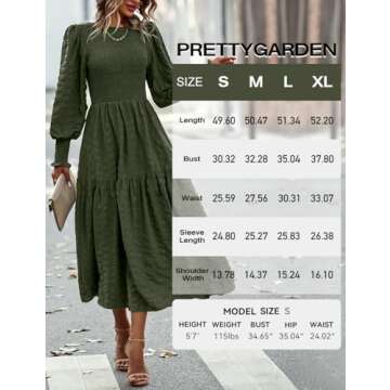 Elegant Puff Long Sleeve Maxi Dress for Women 2024
