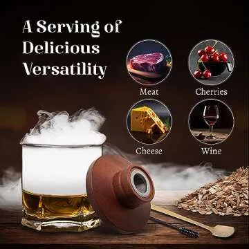 Smoky Barrel Cocktail Smoker Kit with Premium Torch - Old Fashioned Cocktail Kit - Whiskey Smoker Kit - Drink Smoker for Whiskey - Bourbon Smoker Kit - Cocktail Smoker Top (No Butane)
