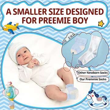 Janmercy Preemie Socks - 20 Pairs for Newborn Comfort