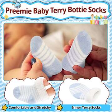 Janmercy Preemie Socks - 20 Pairs for Newborn Comfort