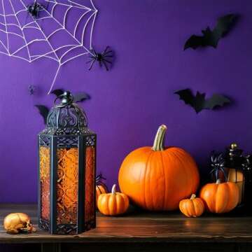 VELA LANTERNS Moroccan Candle Lantern Decorative Candle Holder Lamp for Table or Hanging, Ramadan an...