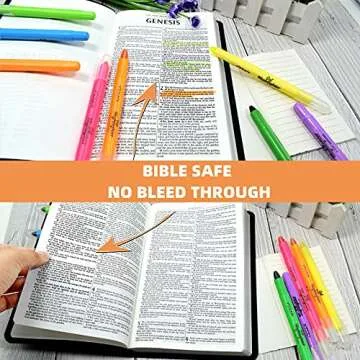 YISAN Bible Highlighters No Bleed,Gel Highlighters,Dry Highlighters,Crayon Marker Pens for Bible Study Journaling,Bible Accessories,8 Assorted Colors 20222