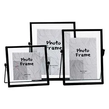 Leoyoubei Floating Glass Frame 4x4 Photo Display