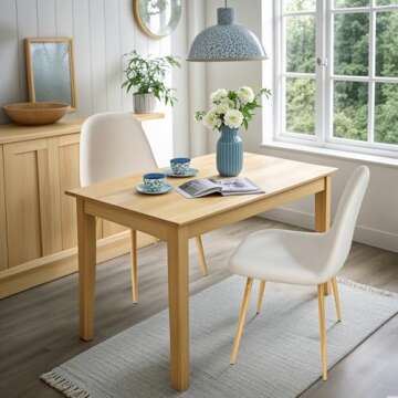 CangLong Dining Chairs Set of 2, Upholstered Fabric Armless Dining Room Seating Kitchen Chairs, Flee...