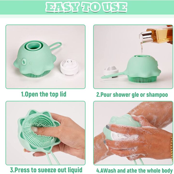 LRVEZSY Silicone Body Scrubber for Kids - Travel Loofah