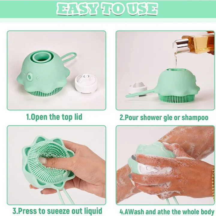 LRVEZSY Silicone Body Scrubber for Kids - Travel Loofah