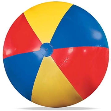 Novelty Place Giant Inflatable Beach Ball - Thick Large Rainbow Beach Ball for Summer
