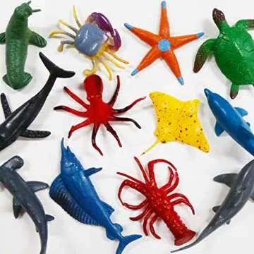 Valentines Day Cards for Kids - 36 Pack Sea Animal Card Bulk - Funny Valentine Exchange Cards for Boys Girls Toddler School Class Classroom Gifts Party Favors (Included 12 Different Sea Animal Toys)