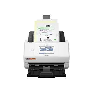 Epson - RapidReceipt RR-600W - Wireless Desktop Color 2-Sided Receipt and Document Scanner - Receipt Management and PDF Software for PC and Mac - Touchscreen and Auto Document Feeder - White