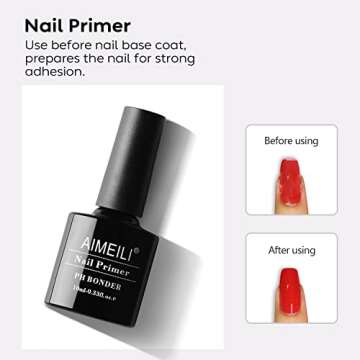 AIMEILI Nail Prep Bond Primer U V LED Gel Foundation and Rubber Base Gel