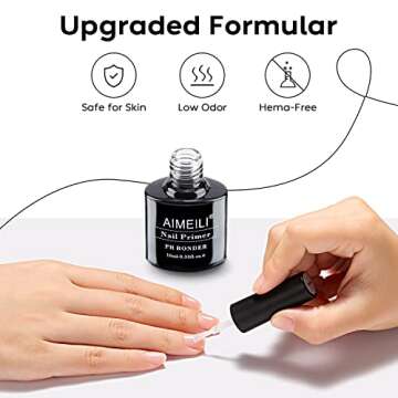 AIMEILI Nail Prep Bond Primer U V LED Gel Foundation and Rubber Base Gel